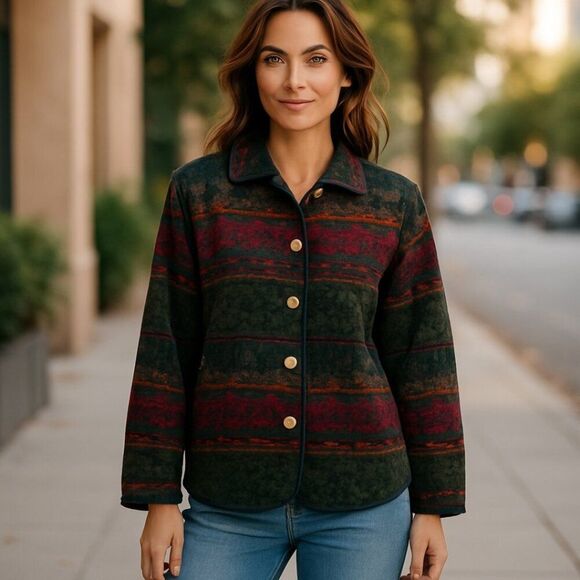 Vintage Woolrich Blanket Jacket Southwestern Navajo Wool Blend Womens S - Picture 6 of 12